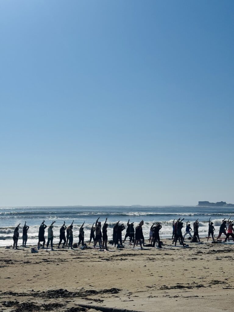 Yoga on Revere Beach Boston in the summer