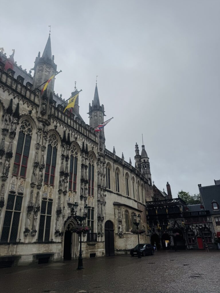 Bruges city hall gothic buildings