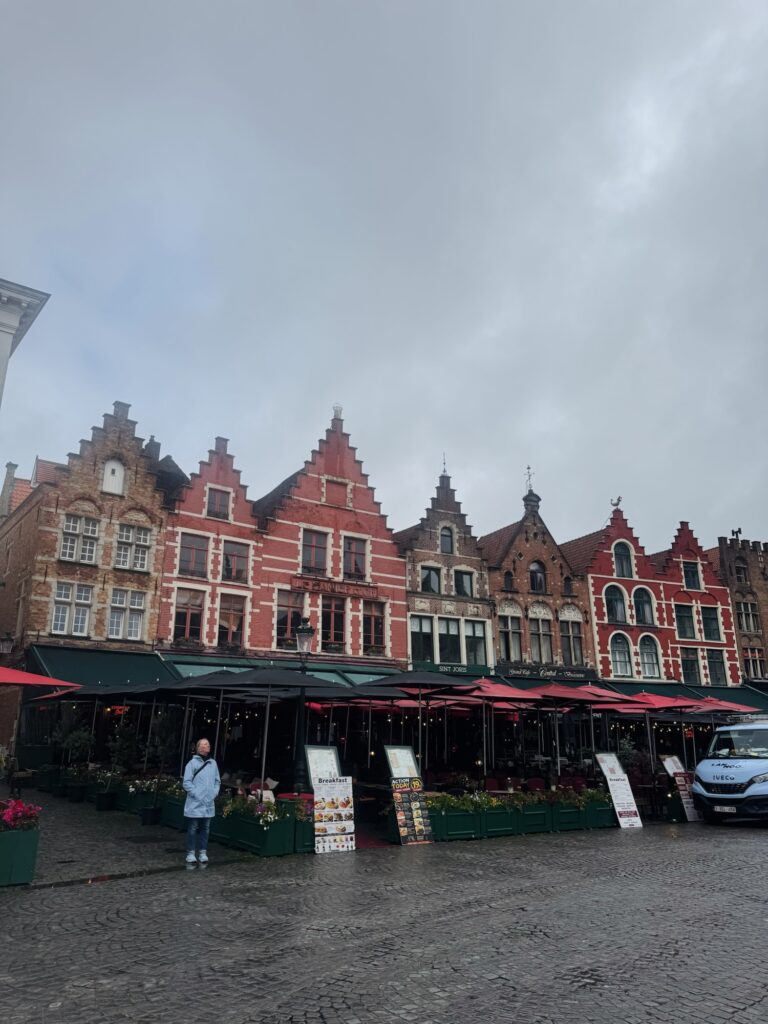 Markt in Bruges, colorful buildings