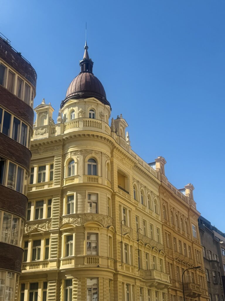 Yellow building in Prague, Czech