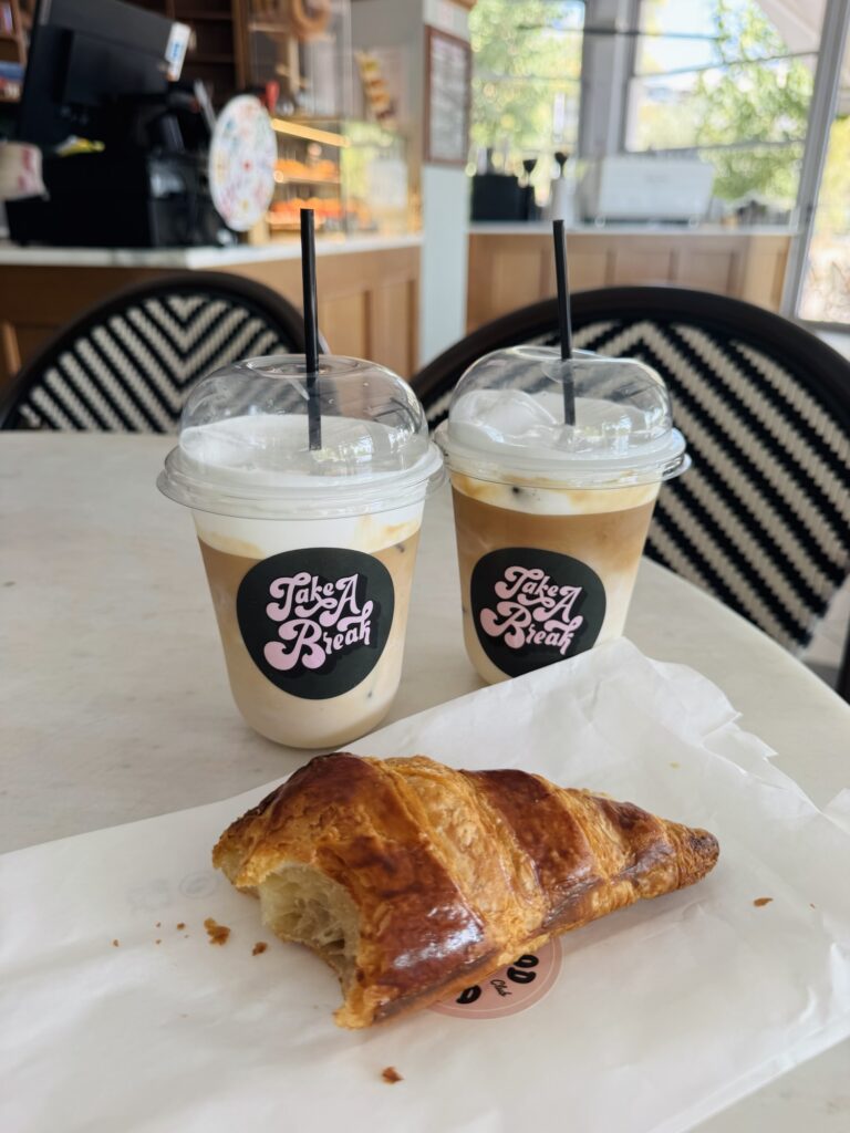 Latte and croissant from Sycophant in Athens