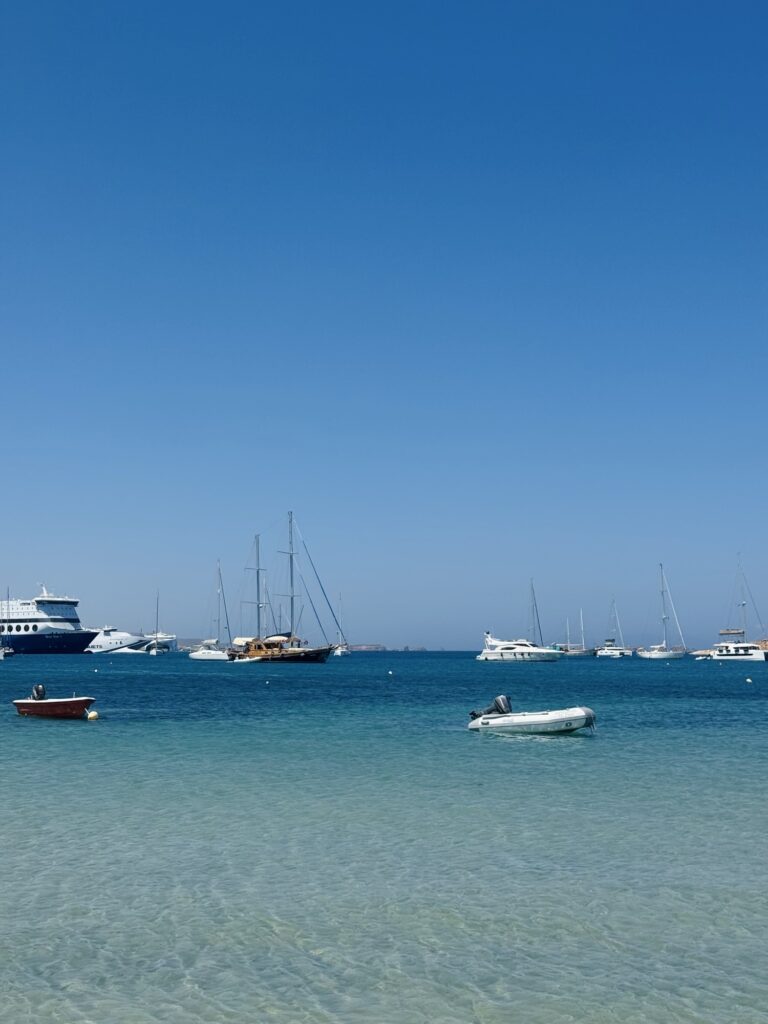 Beach in Parikia Paros Greece