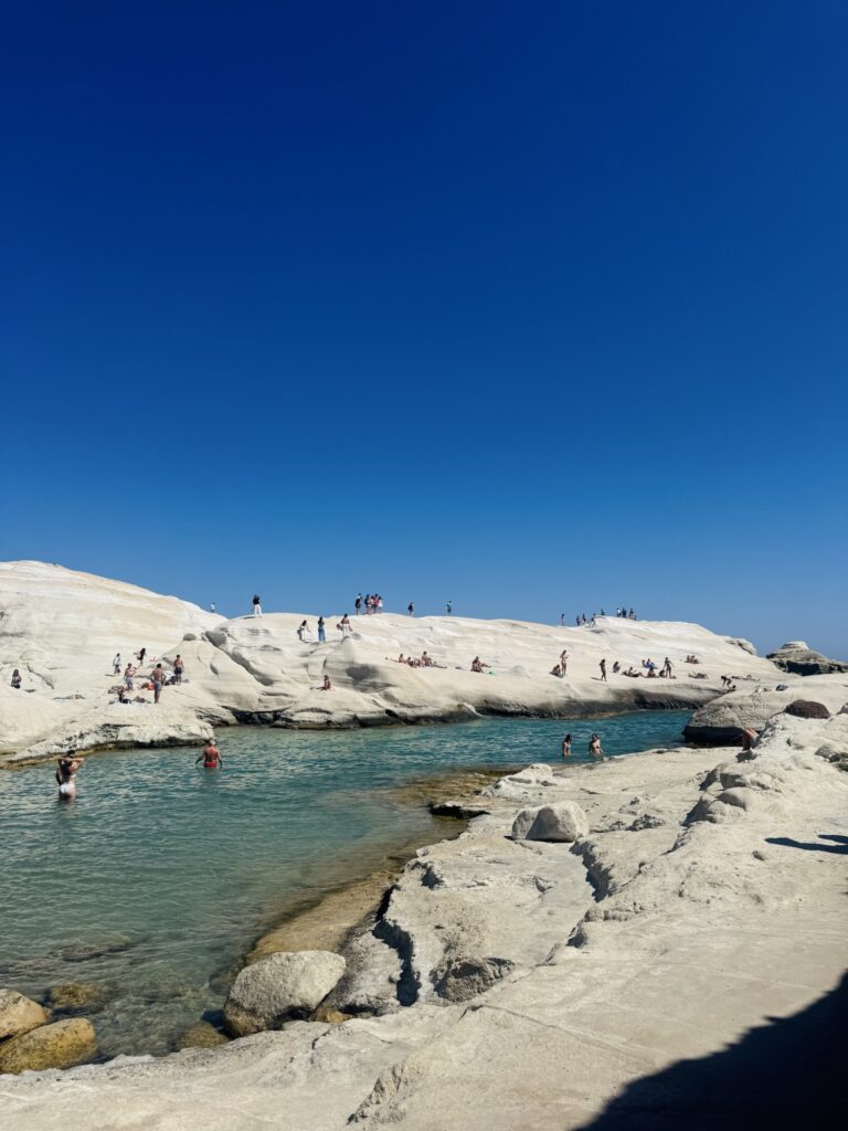 Sarakiniko Beach also known as Moon Beach on Milos