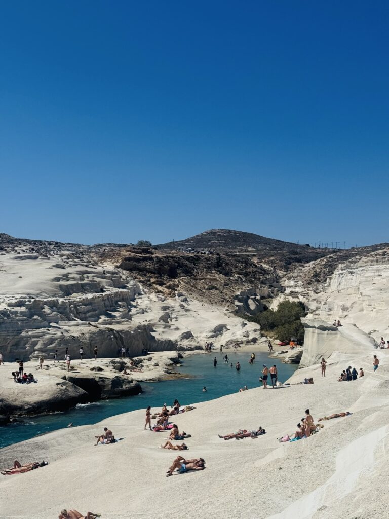 Sarakiniko Beach also known as Moon Beach on Milos