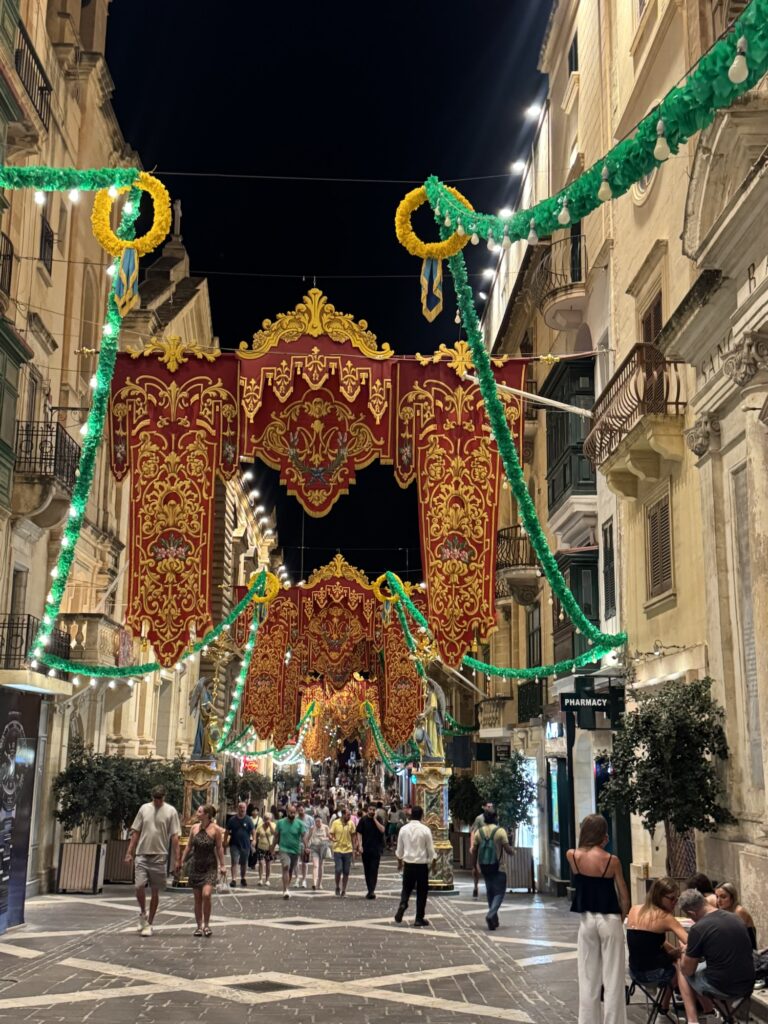 Evening on Republic Street in Valletta Malta