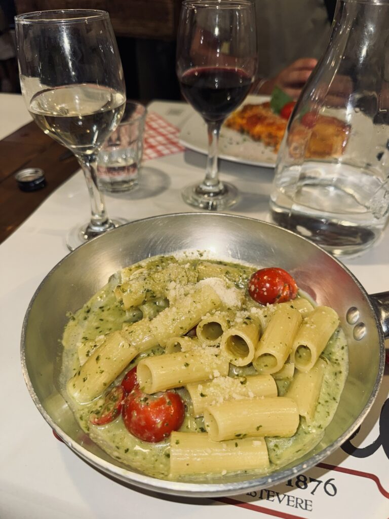 Pesto noodle dish from Tonnarello in Trastevere