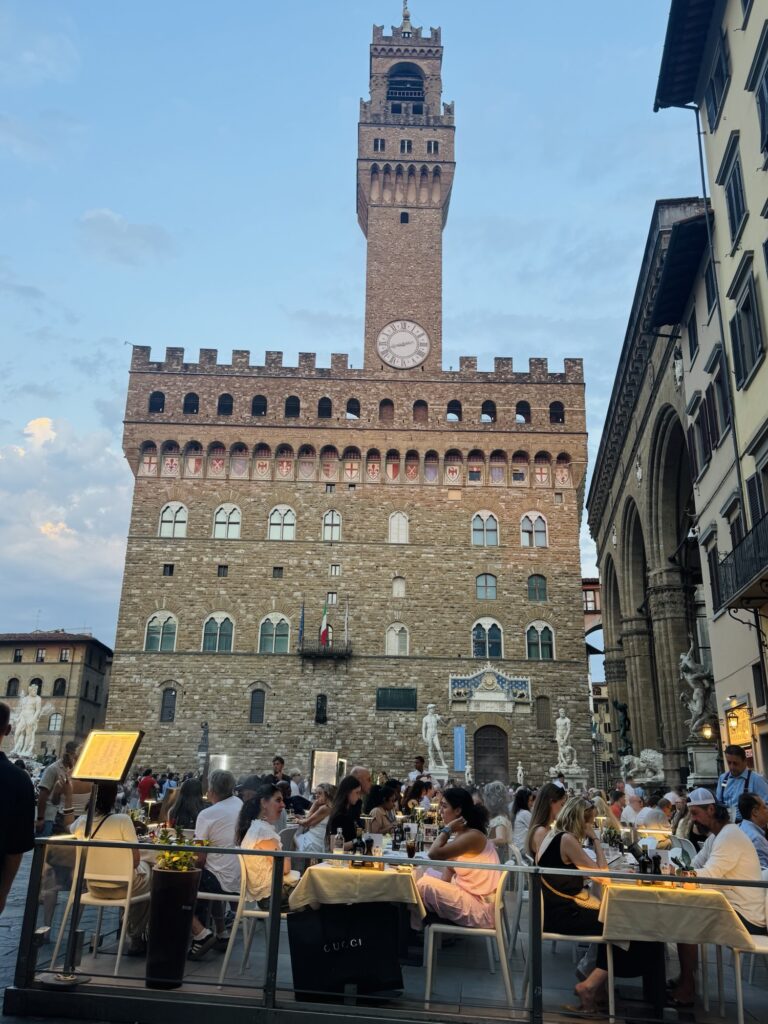 Piazza della Signoria in Florence at dusk