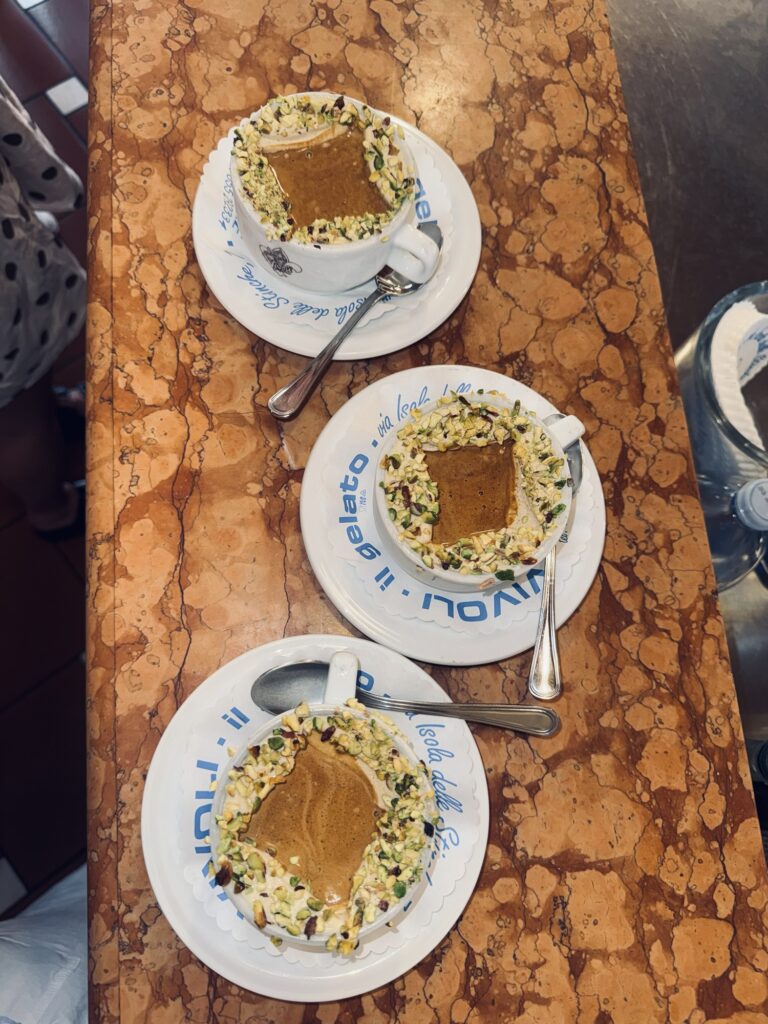 Pistachio affogato from Vivoli in Florence