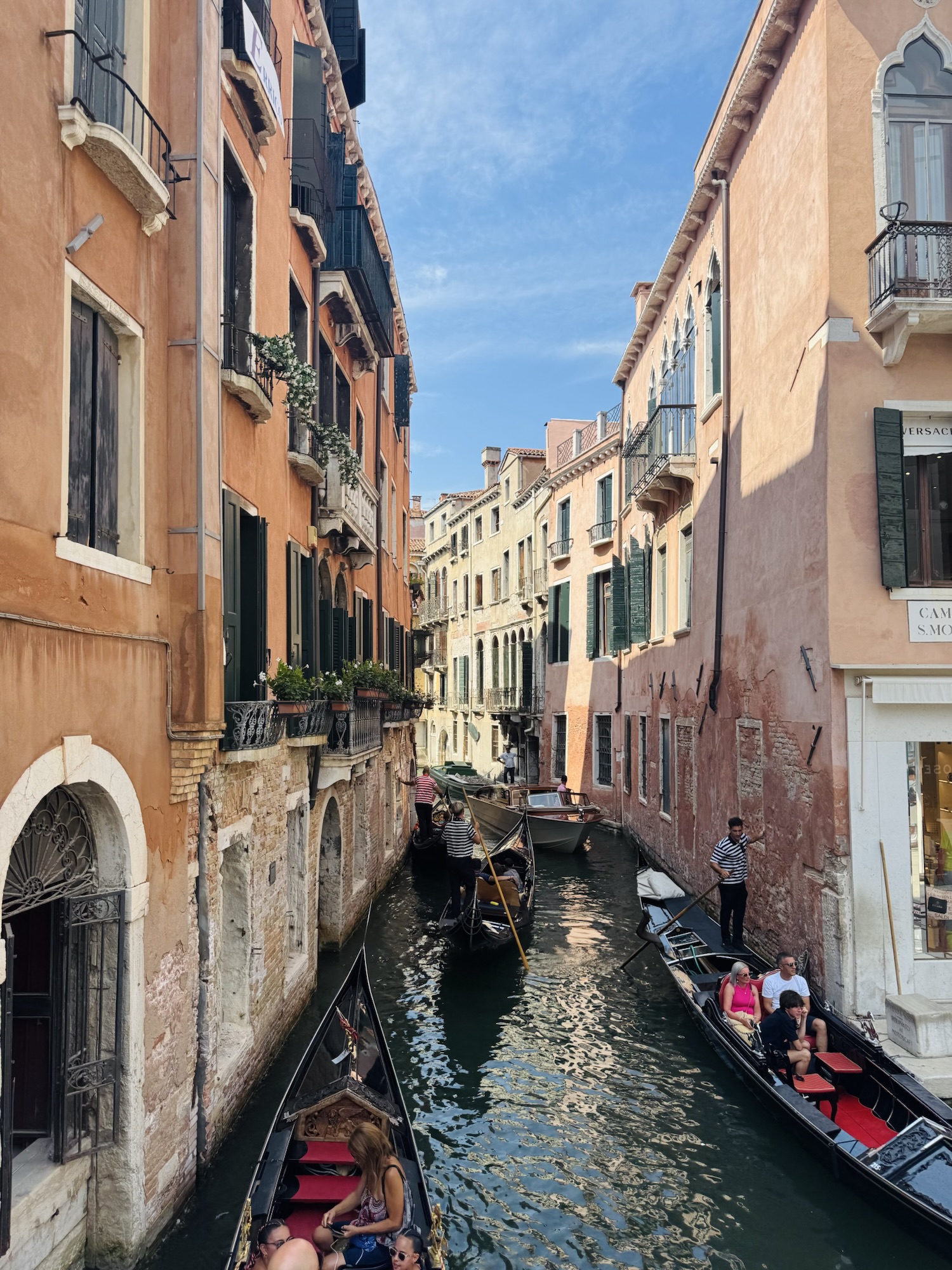 Busy canal in Venice Italy