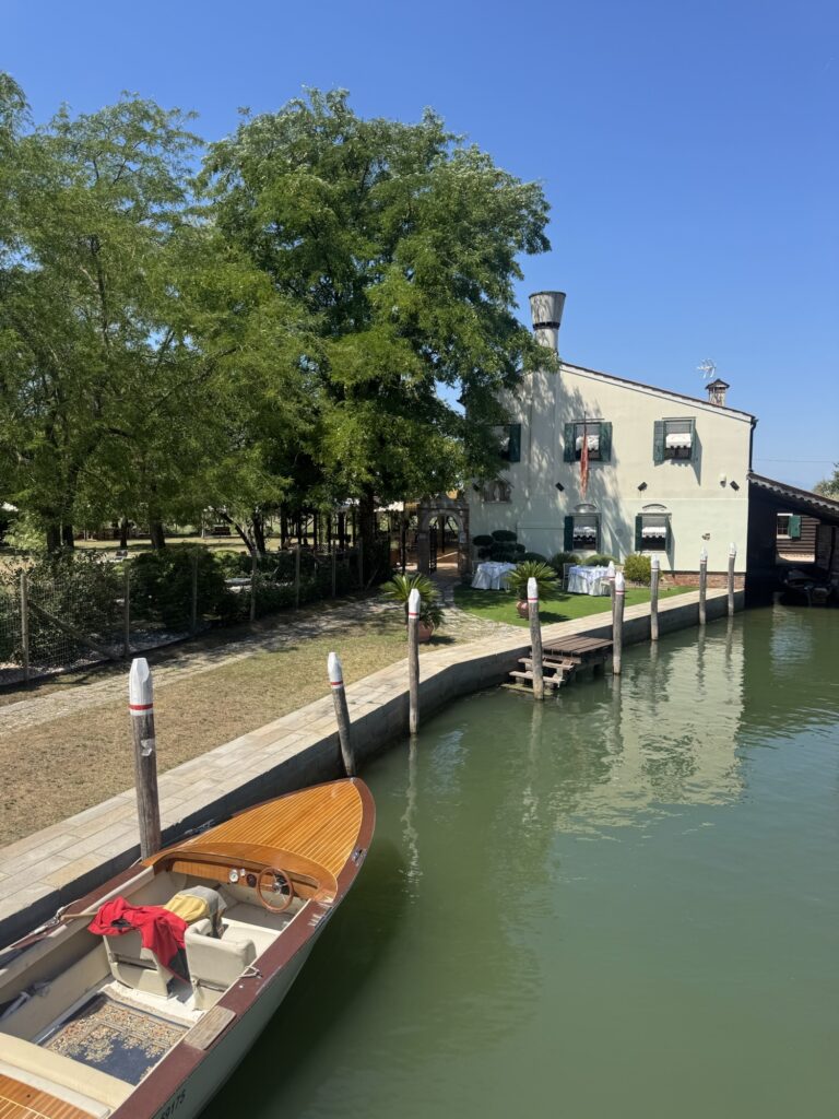 Restaurant on canal in Torcello Italy