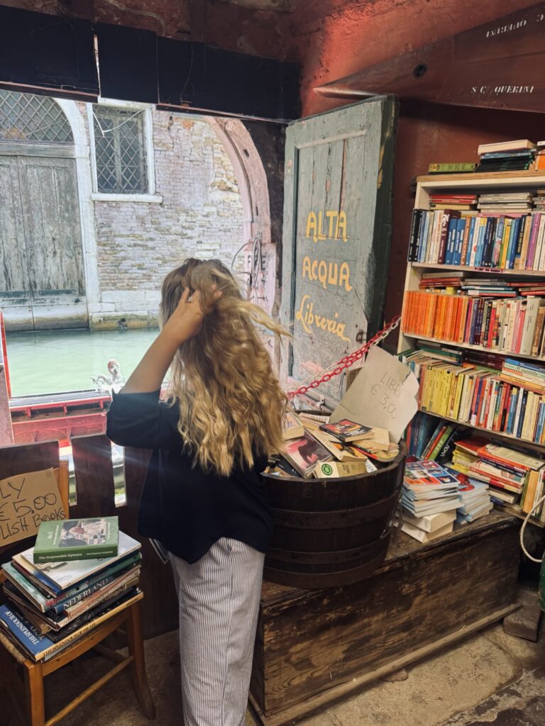 Liberia Acqua Alta bookstore in Venice