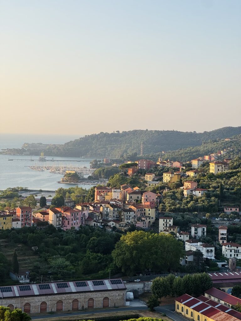 View of La Spezia and harbor from above