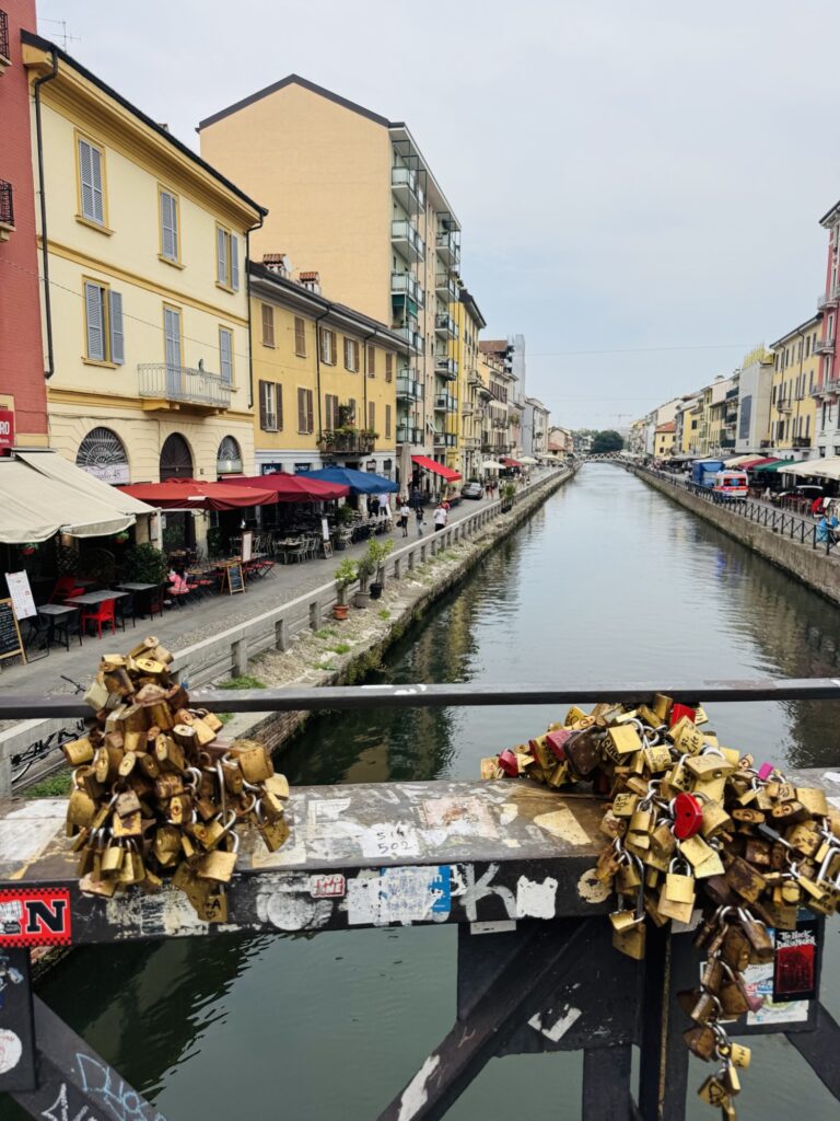 Navigli district in Milan Italy view from bridge